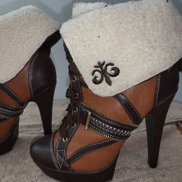 Brown heels boots